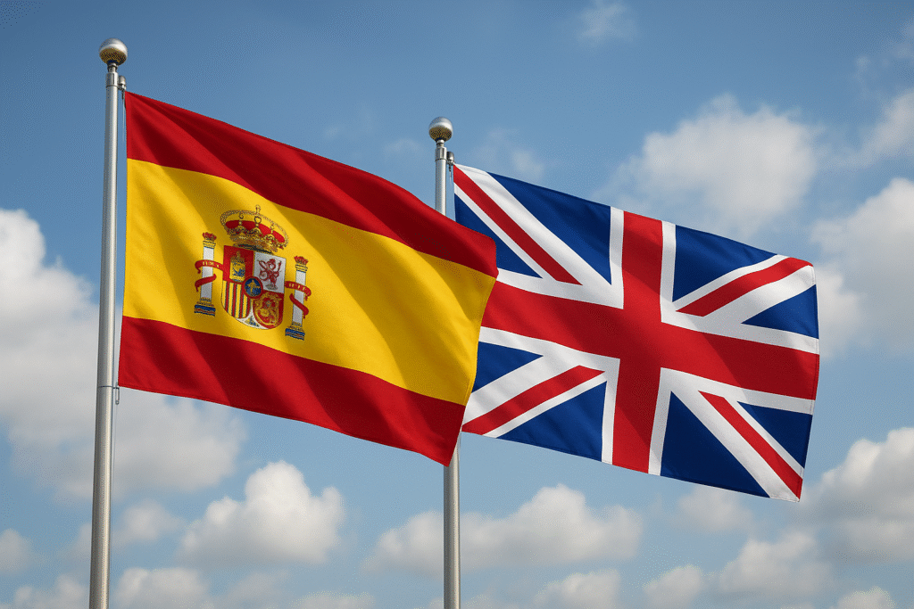 españa reino unido banderas